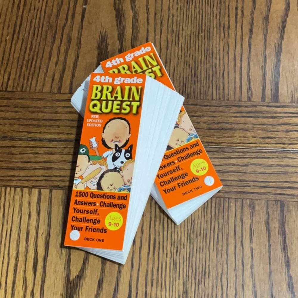 Two 4th Grade BRAIN QUEST Decks 1500 questions with answers  Deck 1 & 2